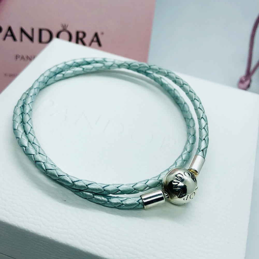 PANDORA Double Braided Leather Bracelet, NWT! - Picture 6 of 6